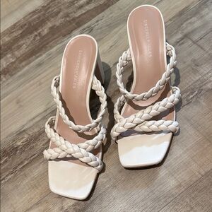 Sincerely Jules Cream Braided Heels